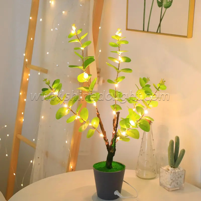 Green Leaf Tree Table lamp Led Indoor Night Light Holiday Decoration For Home By USB Battery Room Decor Lights Creative Lamp SD-SR432