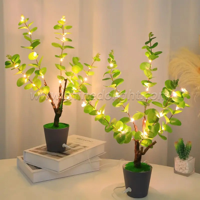 Green Leaf Tree Table lamp Led Indoor Night Light Holiday Decoration For Home By USB Battery Room Decor Lights Creative Lamp SD-SR432