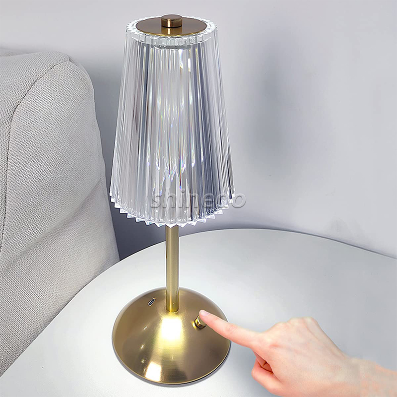 Hot Sales Rechargeable Touch Battery Decoration Cordless Crystal Projection Atmosphere Table Lamps Dimmable Acrylic Night Lights SD-SR436