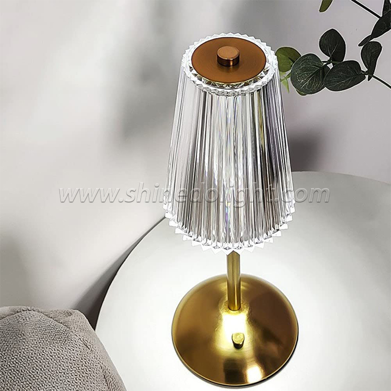 Hot Sales Rechargeable Touch Battery Decoration Cordless Crystal Projection Atmosphere Table Lamps Dimmable Acrylic Night Lights SD-SR436