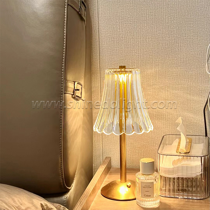 Rechargeable Crystal Portable Restaurant Touch Control Led Bar Table Lamp Cordless Hotel Luxury Modern Night Light Home decor SD-SR438