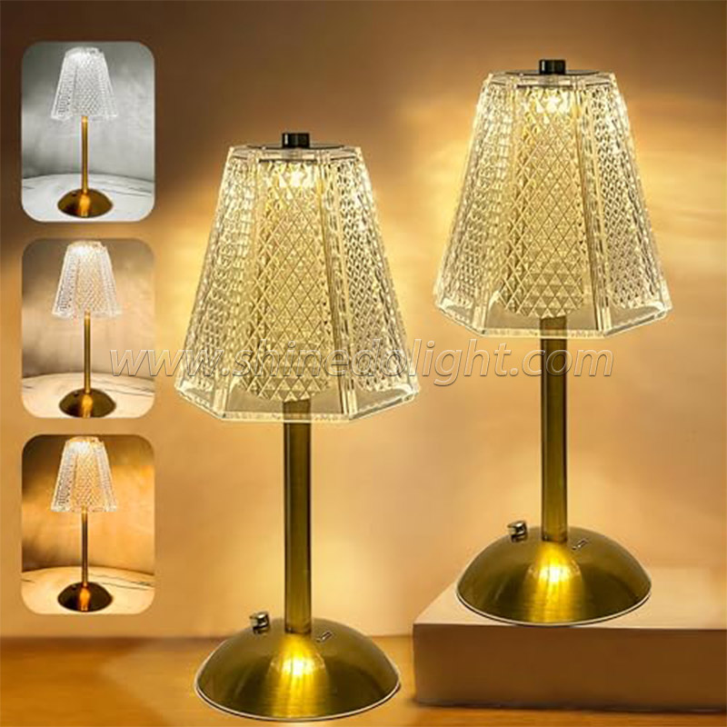 LED Crystal Table Lamp Romantic Atmosphere Touch Dimming Night Light USB Eye-Protection Reading Light Bedroom Home decor SD-SL443