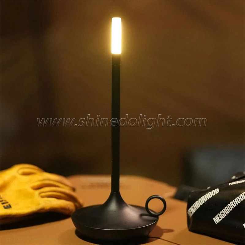 Metal Gray Wick Candle Night Light Touch Bar Led Bedside Home Restaurant Battery Modern Nordic Table Lamp Home decor SD-SR444