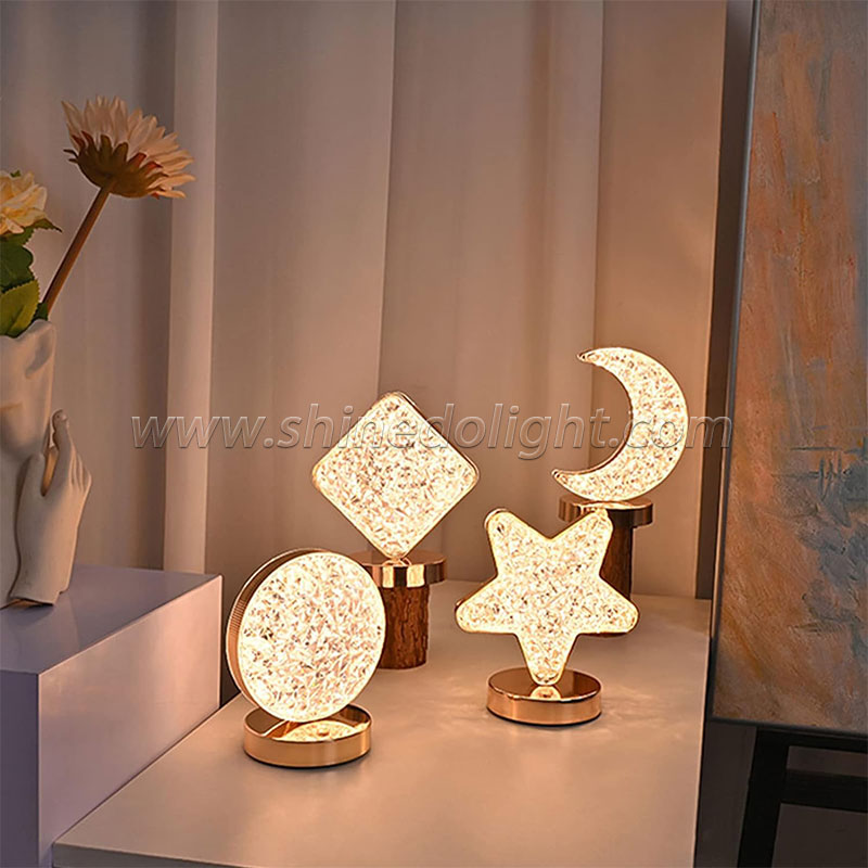 crystal Bedroom Touch Dimming Night Light Girls Room Home Decor USB Bedside LED Table lamp SD-SR448