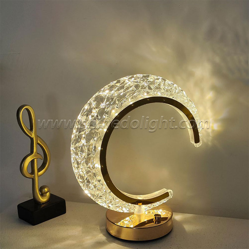 Bedroom Crystal Touch Dimming Night Light Girls Room Home Decor Aesthetics USB Bedside LED Ambient Table 3d Moon Lamp SD-SR450