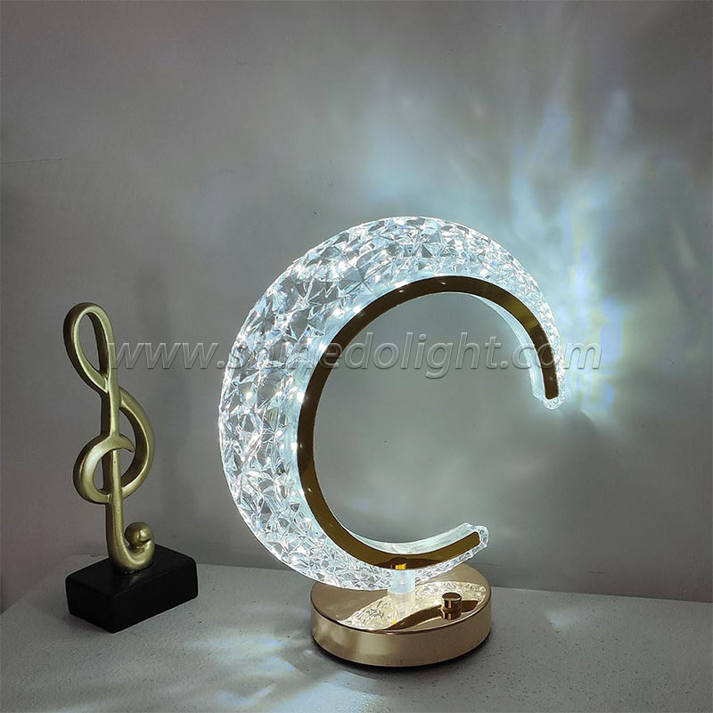 Bedroom Crystal Touch Dimming Night Light Girls Room Home Decor Aesthetics USB Bedside LED Ambient Table 3d Moon Lamp SD-SR450