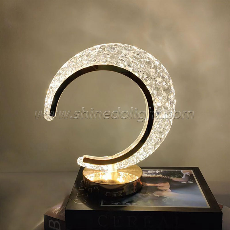 Bedroom Crystal Touch Dimming Night Light Girls Room Home Decor Aesthetics USB Bedside LED Ambient Table 3d Moon Lamp SD-SR450