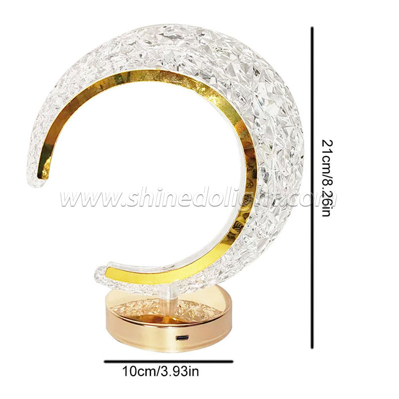 Bedroom Crystal Touch Dimming Night Light Girls Room Home Decor Aesthetics USB Bedside LED Ambient Table 3d Moon Lamp SD-SR450