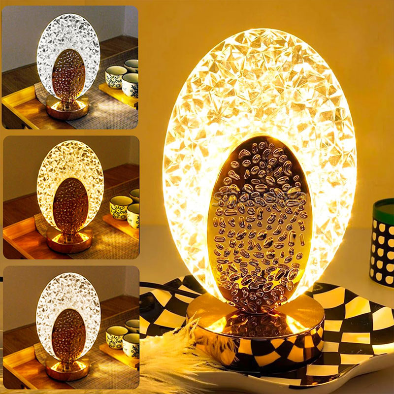 Crystal Led Table Lamp Stepless Dimming Usb Charging Touch Switch Remote Control Bedroom Light Living Room Decoration Desk Lamp SD-SR451