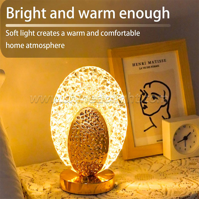 Crystal Led Table Lamp Stepless Dimming Usb Charging Touch Switch Remote Control Bedroom Light Living Room Decoration Desk Lamp SD-SR451