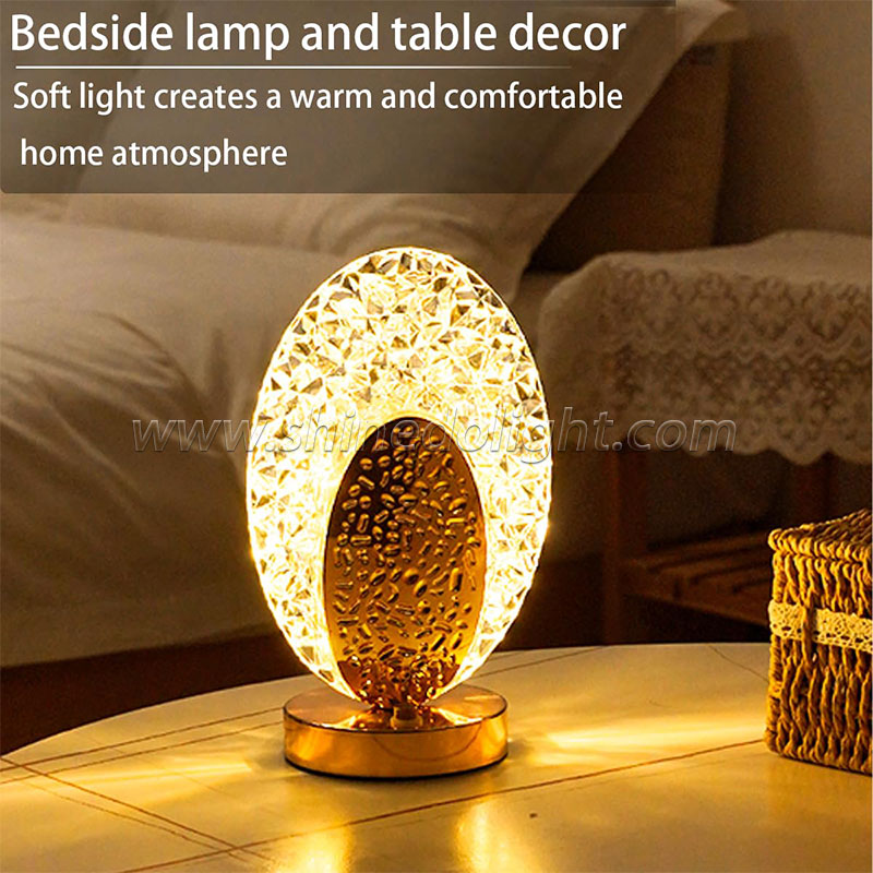 Crystal Led Table Lamp Stepless Dimming Usb Charging Touch Switch Remote Control Bedroom Light Living Room Decoration Desk Lamp SD-SR451