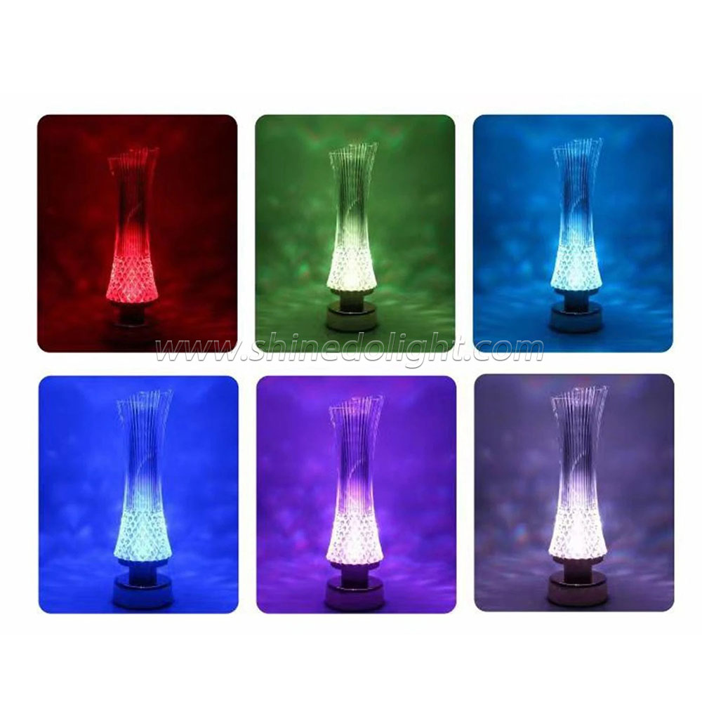 LED Crystal Table Lamp Rose Light Projector Touch Adjustable Romantic Diamond Atmosphere Light USB Touch Night Light SD-SR454