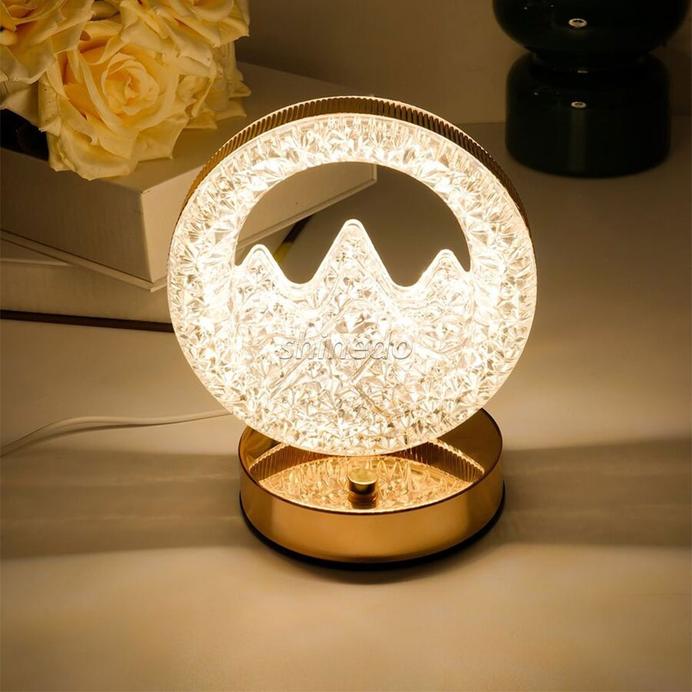 LED Crystal Table Lamp Small Waist Projector Touch Romantic Diamond Atmosphere Light USB LED Night Light for Bedroom SD-SR455