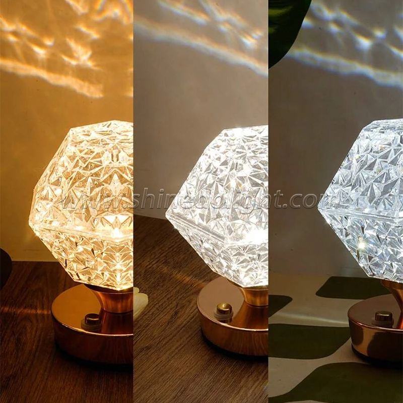 Night Light Crystal LED Lamp Projection Night Light USB Charging Touch Color Changing Room Decoration Atmosphere Table Lamp SD-SR458