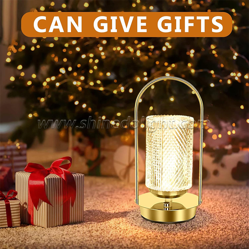 Portable Hanging Metal Table Lamp Dimmable Wireless Table Lamp Rechargeable Bedroom Bedside Night Light SD-SR459