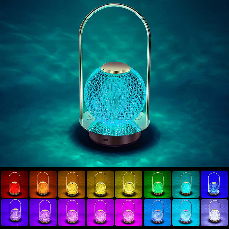 Nordic Crystal Rechargeable Table Lamp LED Bar Lamp Touch Dimmable Golden Desk Lamp Living Room Bedroom Hotel Lamp Bedside Lamp SD-SR460