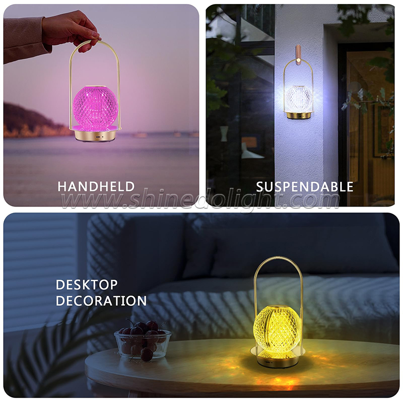 Nordic Crystal Rechargeable Table Lamp LED Bar Lamp Touch Dimmable Golden Desk Lamp Living Room Bedroom Hotel Lamp Bedside Lamp SD-SR460