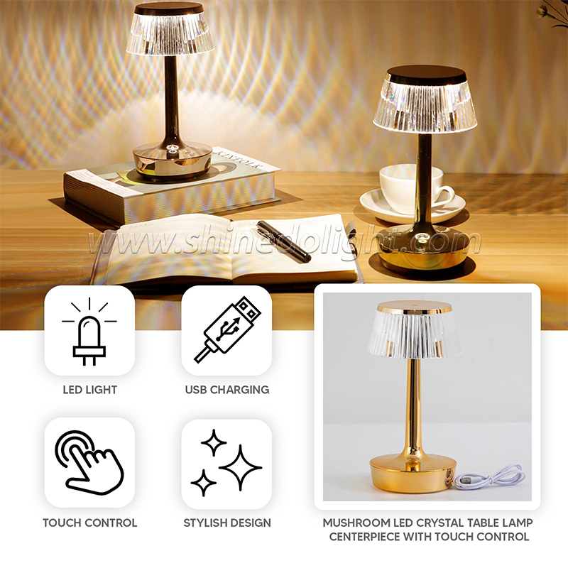 Crystal LED Table Lamps Night Light Bedroom Living Bedside Lighting Fixture Nordic Home Decoration Desk Lamp SD-SR507