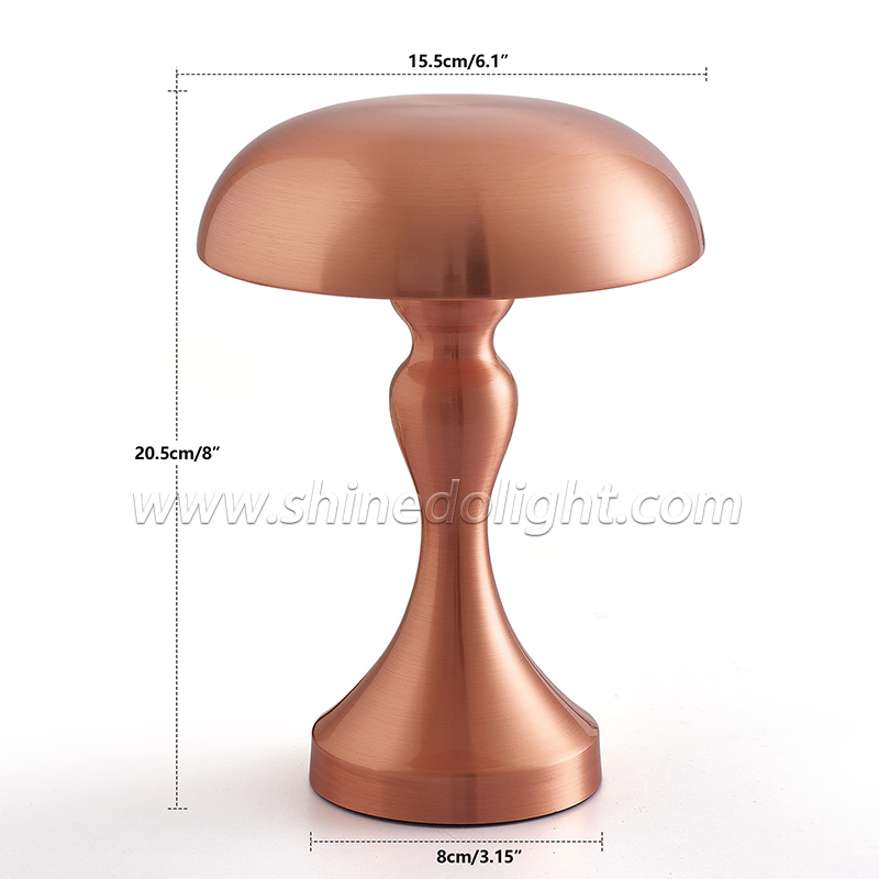 New Pattern Creative Plating Golden Table Lamp Simple Metal Bedroom Living Room Decoration Mushroom Desk LED Lighting SD-SR536