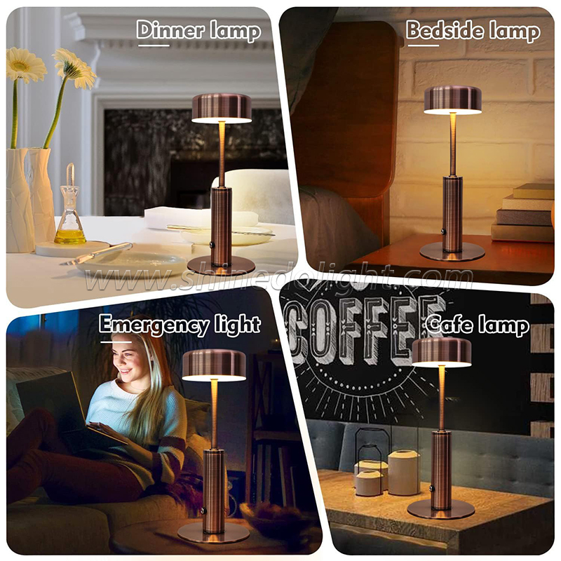 Wholesale Touch Control Luxury Modern Wireless Cordless Vintage Ornament Atmosphere Restaurant and Cafe Desk Lamp Night Light SD-SR622