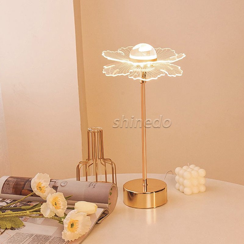 Flower Decoration Table Lamp Bedroom ins Bedside Night Light Warm Table Lamp Art Decor LED Table Light Living Room Bedside SD-SR635