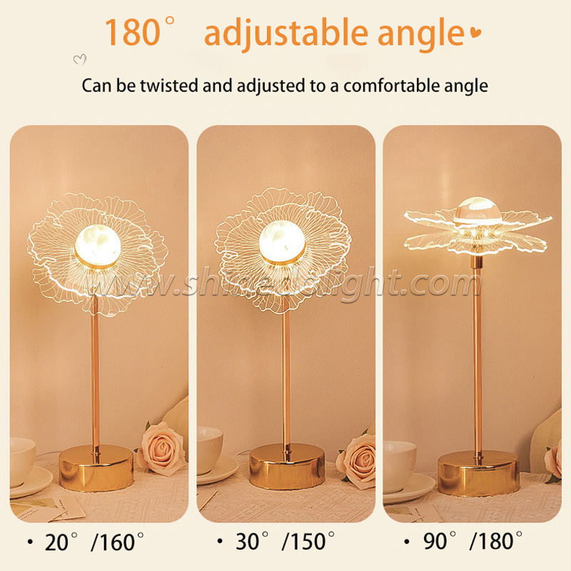 Flower Decoration Table Lamp Bedroom ins Bedside Night Light Warm Table Lamp Art Decor LED Table Light Living Room Bedside SD-SR635