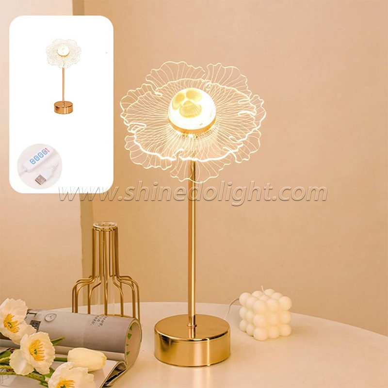 Flower Decoration Table Lamp Bedroom ins Bedside Night Light Warm Table Lamp Art Decor LED Table Light Living Room Bedside SD-SR635