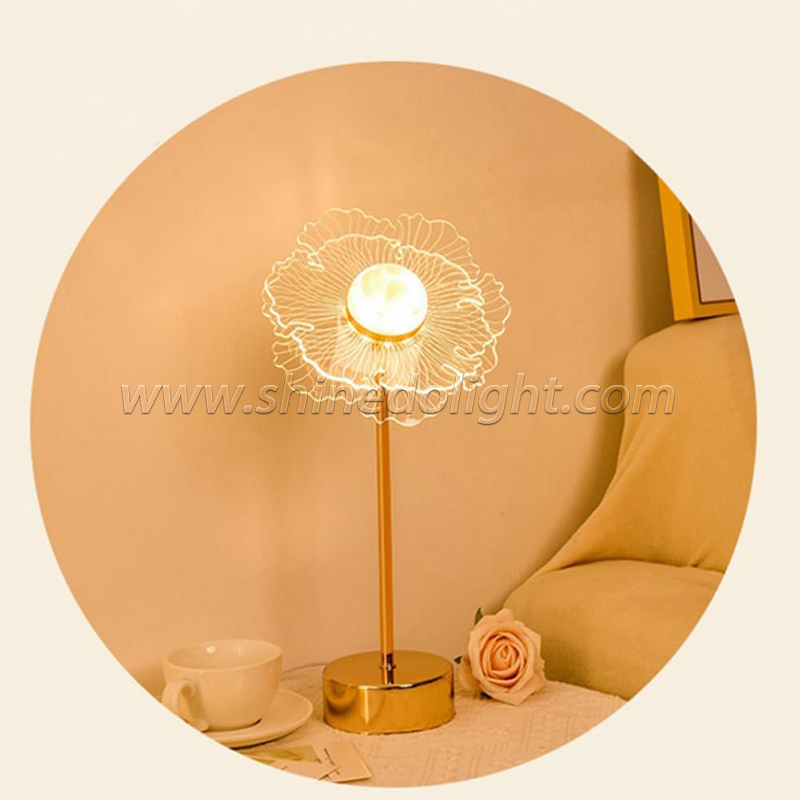 Flower Decoration Table Lamp Bedroom ins Bedside Night Light Warm Table Lamp Art Decor LED Table Light Living Room Bedside SD-SR635