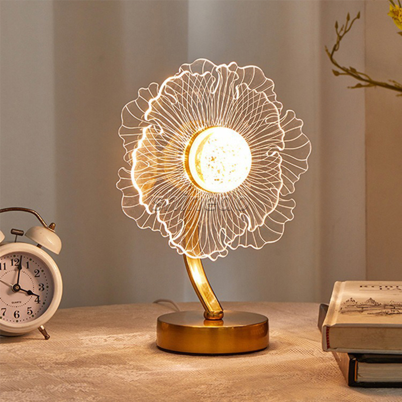 Lamp Flower Table Lighting Decorative Atmosphere Light Cordless Warm Romantic Living Room Sofa Home Decor Table Lamp SD-SR636