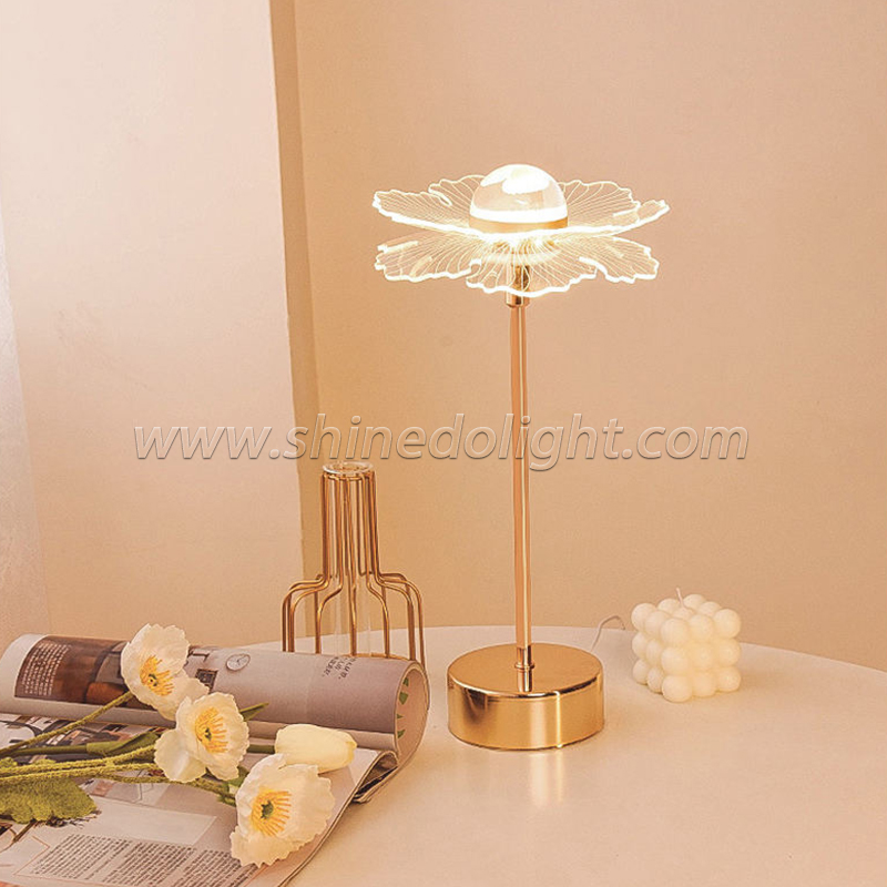 Lamp Flower Table Lighting Decorative Atmosphere Light Cordless Warm Romantic Living Room Sofa Home Decor Table Lamp SD-SR636