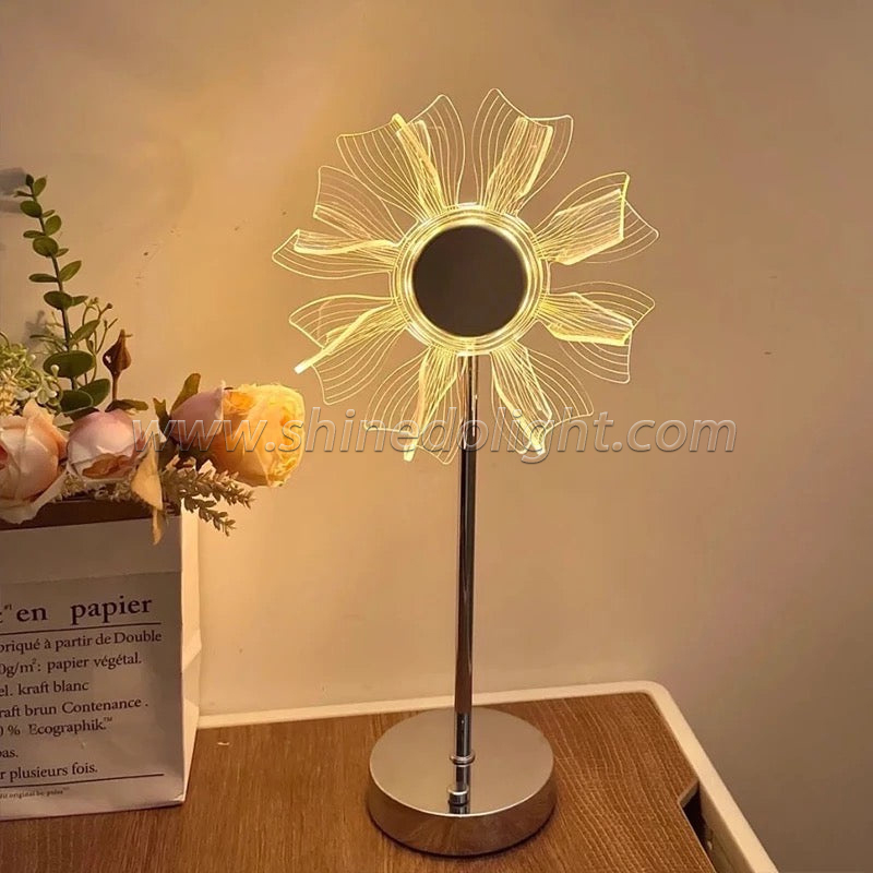 Lamp Flower Table Lighting Decorative Atmosphere Light Cordless Warm Romantic Living Room Sofa Home Decor Table Lamp SD-SR636