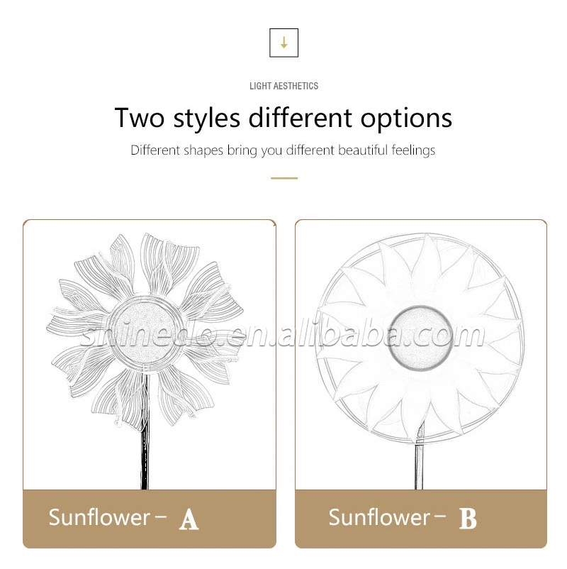 Table Lamp Bedroom Home Decor Night Light Sunflower Design Metal Shade Atmosphere Table Night Light Table Lamp Home Decoration SD-SR637