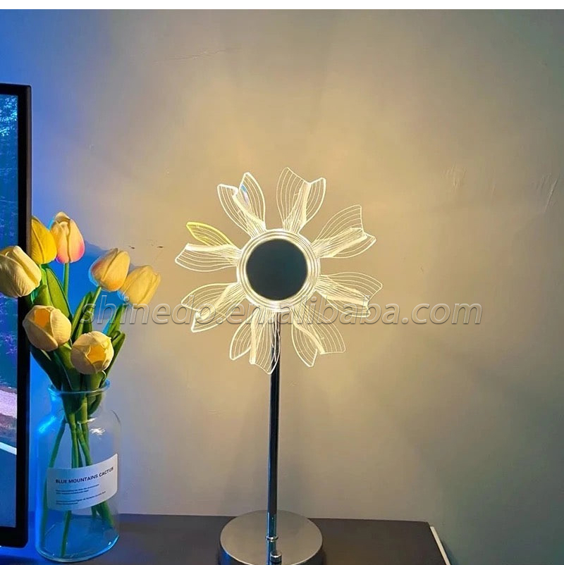 Table Lamp Bedroom Home Decor Night Light Sunflower Design Metal Shade Atmosphere Table Night Light Table Lamp Home Decoration SD-SR637