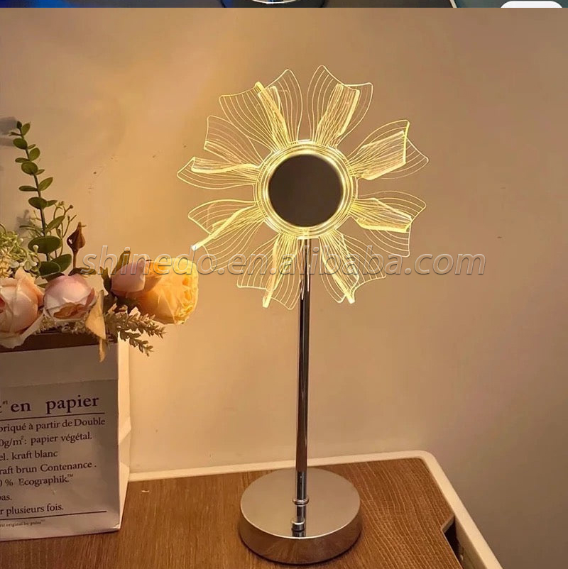 Table Lamp Bedroom Home Decor Night Light Sunflower Design Metal Shade Atmosphere Table Night Light Table Lamp Home Decoration SD-SR637