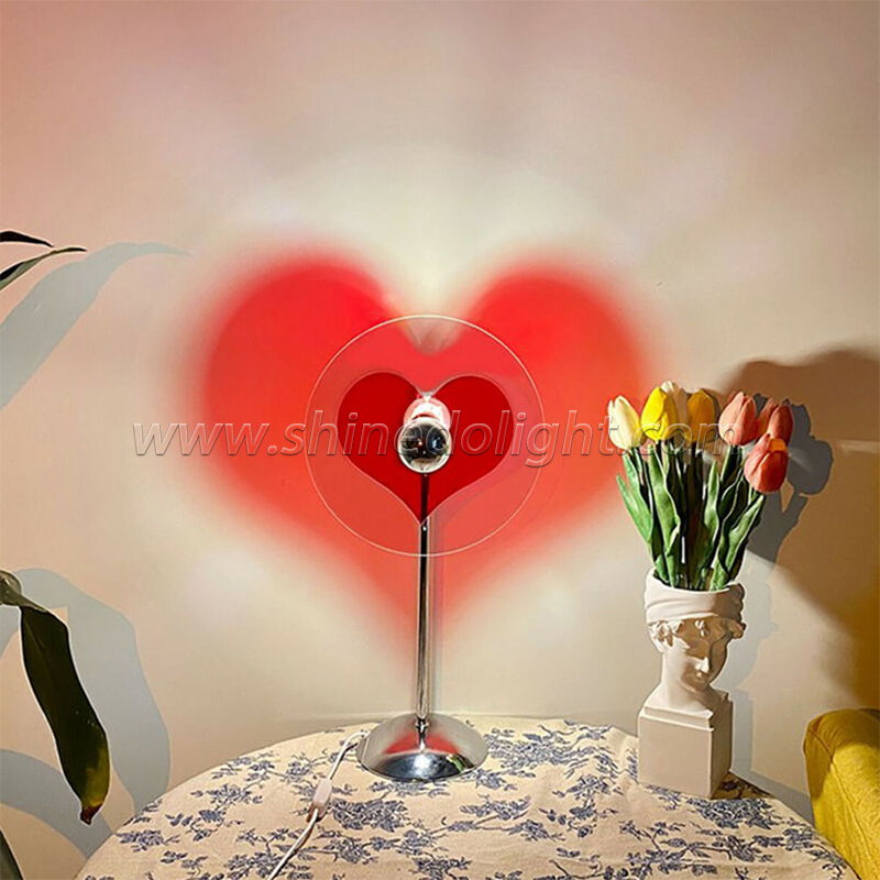 Romantic Love Table Lamp Heart-shaped Led Sunset Night Light Table Valentine's Day Red Love Heart Shape Night Light SD-SR639