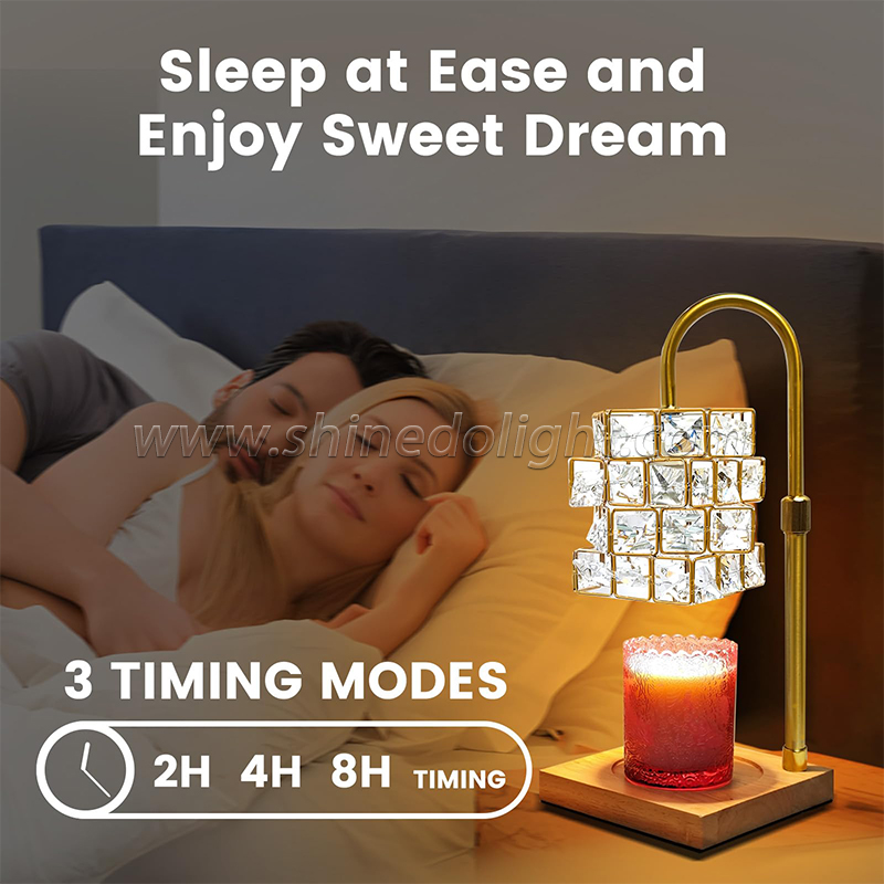 Electric Candle Warmer Flameless Wax Melting Light Creative Crystal Aromatherapy Desk Bedside Decor Candle Warm Lamp SD-SL1175