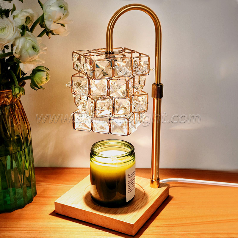 Electric Candle Warmer Flameless Wax Melting Light Creative Crystal Aromatherapy Desk Bedside Decor Candle Warm Lamp SD-SL1175