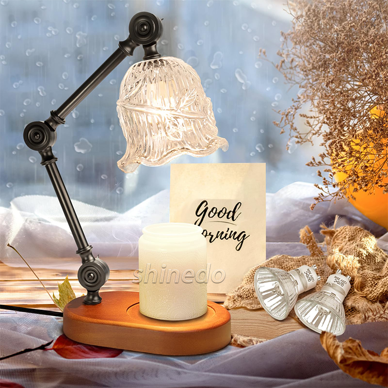 Candle Warmer Led Table Lamp Timer Dimming Night Light for Home Decor Aromatherapy Melting Wax Lamp Replaceable Bulb Desk Light SD-SL1582