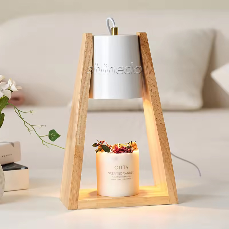 Solid Wood Lamp Body Electric Candle Warmer Wax Melt Lamps Scented Candles for Desk, Table, Bedroom Night Lights SD-SL1584