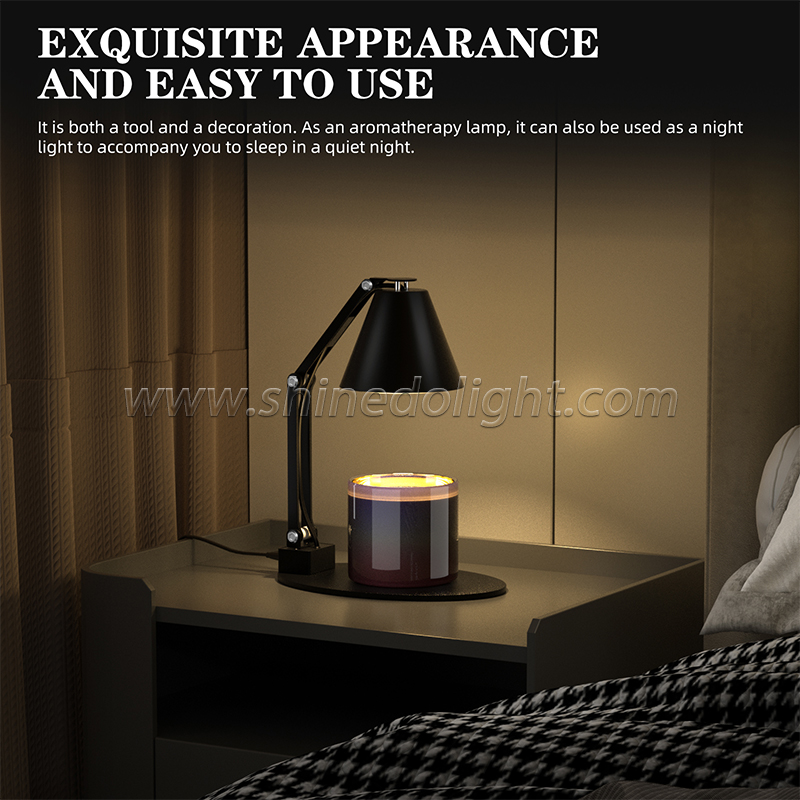 Electric candle warmer lamp Multi-functional Table Lamp Adjustable Brightness and USB Charging Port for Bedroom and Study SD-SL1643