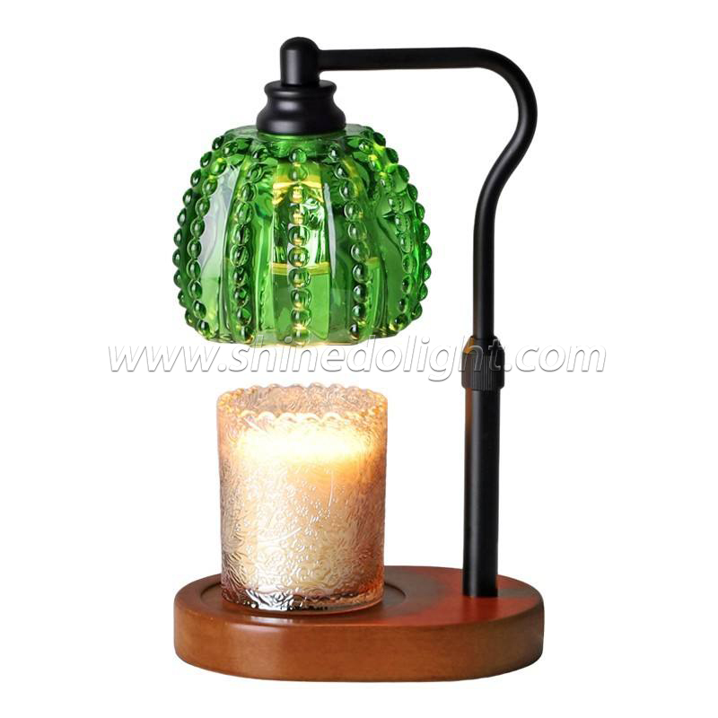 Candle Warmer Lamps Green Glass Night Lamp Dimmable Gift for Home Decor SD-SL1656