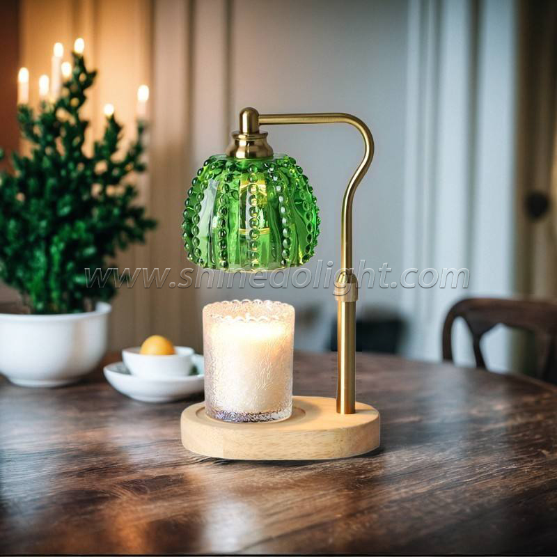 Candle Warmer Lamps Green Glass Night Lamp Dimmable Gift for Home Decor SD-SL1656