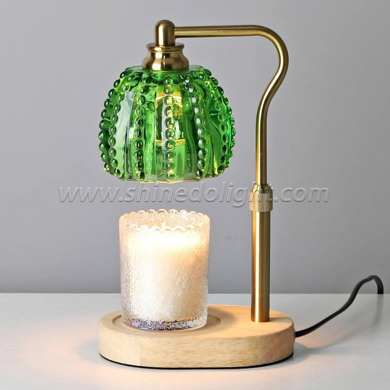 Candle Warmer Lamps Green Glass Night Lamp Dimmable Gift for Home Decor SD-SL1656