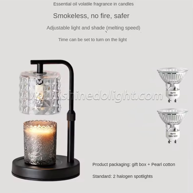 Aromatherapy Color Glass Indoor decor Scented Candle Warmer Lamp Candle Top Melting Lamp for the Bedroom SD-SL1662