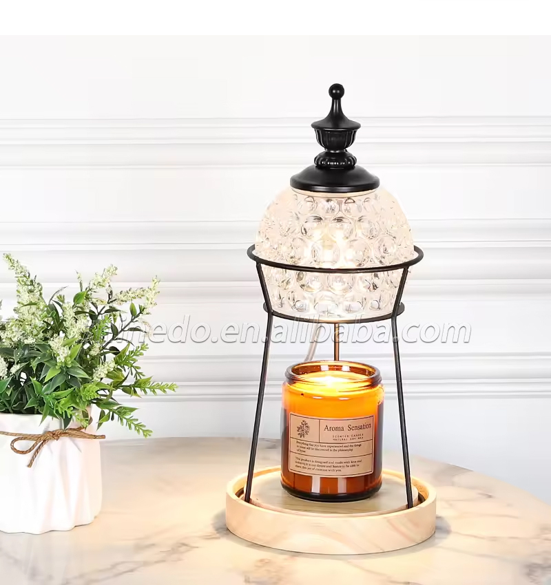 Modern Minimalism Indoor Bedroom Living Room bedside Atmosphere Wood Crystal Wax Melting Lamp Candle Warmer Table Lamp SD-SL1663