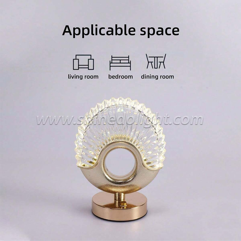 Nordic Crystal Rechargeable Table Lamp LED Dimmable Golden Desk Lamp Living Room Bedroom Hotel Bedside Lamp SD-SR530