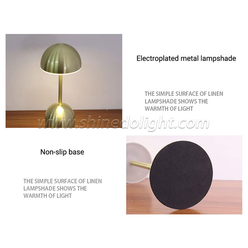 LED Cordless Table Lamp Retro Bar Metal Desk Lamps Rechargeable Touch Dimming Night Light Restaurant Bedroom Home Outdoor Decor SD-SR533