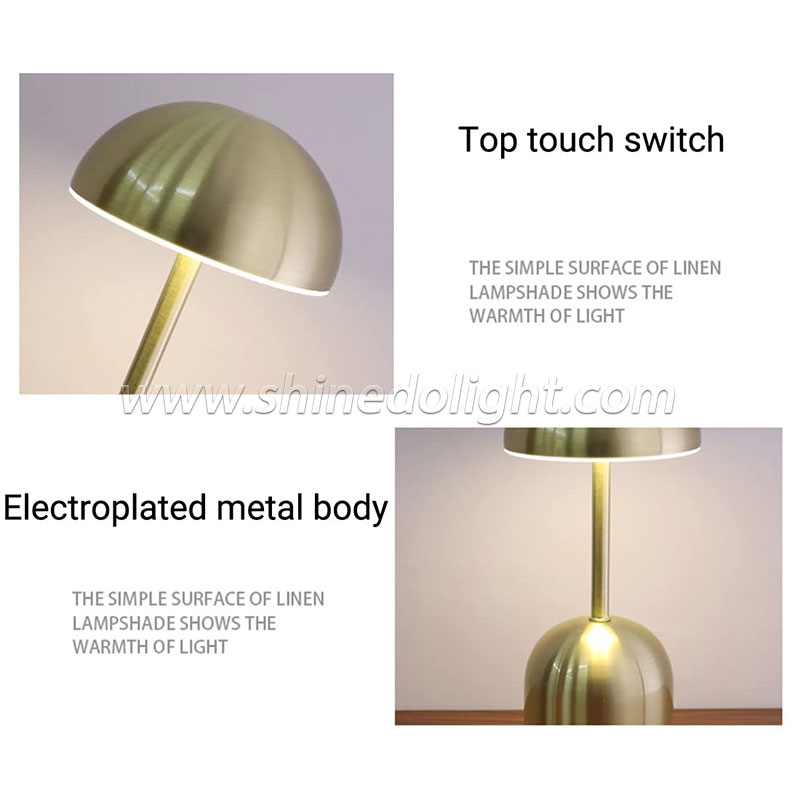 LED Cordless Table Lamp Retro Bar Metal Desk Lamps Rechargeable Touch Dimming Night Light Restaurant Bedroom Home Outdoor Decor SD-SR533