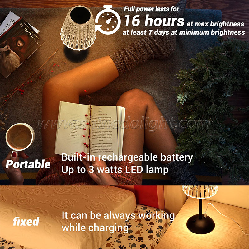 Rechargeable Table Lamp Creative Dining Touch Led Hotel Bar Coffee Table Lamp Lampada Decorative Lamp SD-SR538