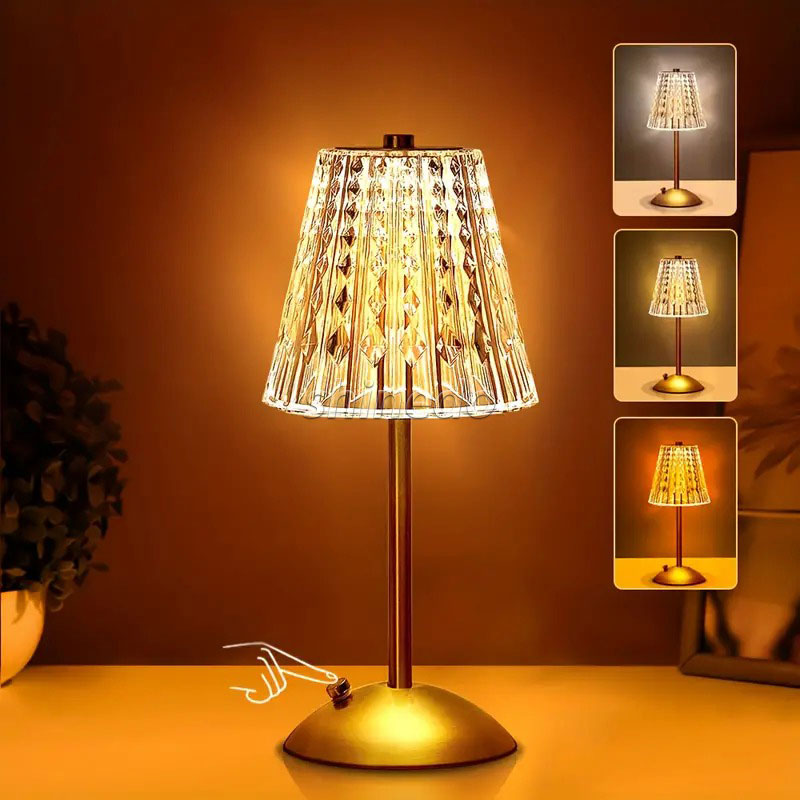 Crystal Table Lamp LED Desktop Night Light Nordic Decoration Desk Lamps Bar Hotel Bedroom Bedside Lighting SD-SR539